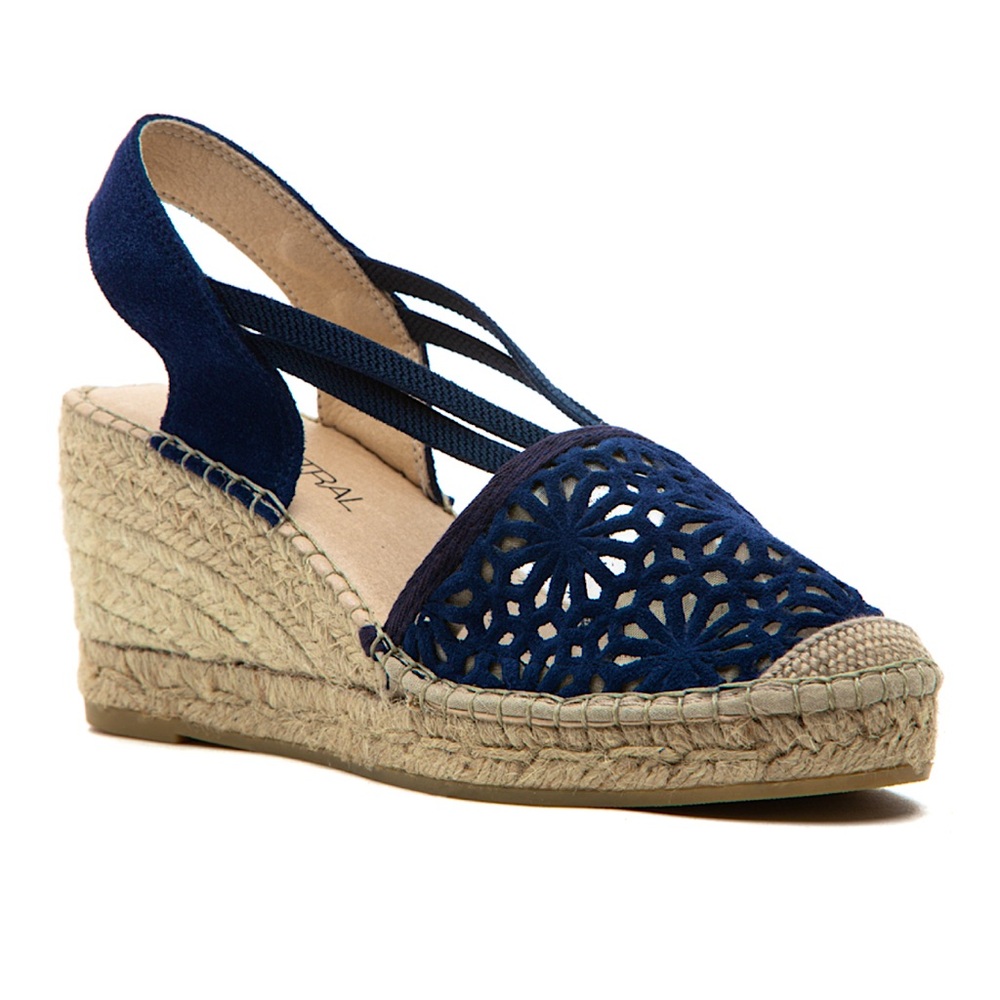 Navy Blue Wedge Espadrilles